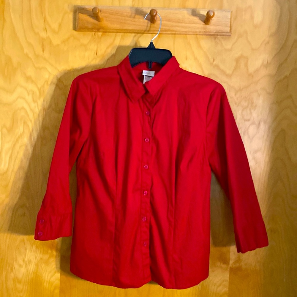 Covington Button Down Top Blouse 3/4 Sleeve Size Petite M Excellent Condition